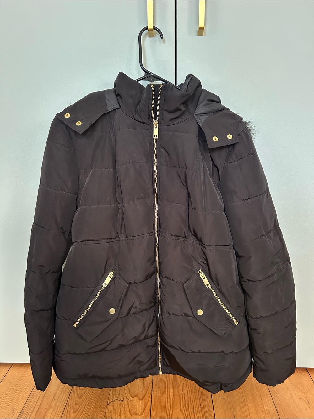 H&M Maternity Black Puffer Jacket with Hood